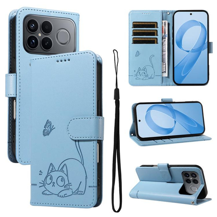 Adorable funda de cuero para teléfono con estampado de gato en relieve., For Redmi K90 Pro Max/Poco F8 Ultra, For Redmi K90/Poco F8 Pro, For Redmi 15C 5G/4G EU 173mm/Poco C85 5G, For Redmi 15 5G Global / 15 4G SEA 169.5mm, For Redmi 15 5G / 4G EU 171mm...