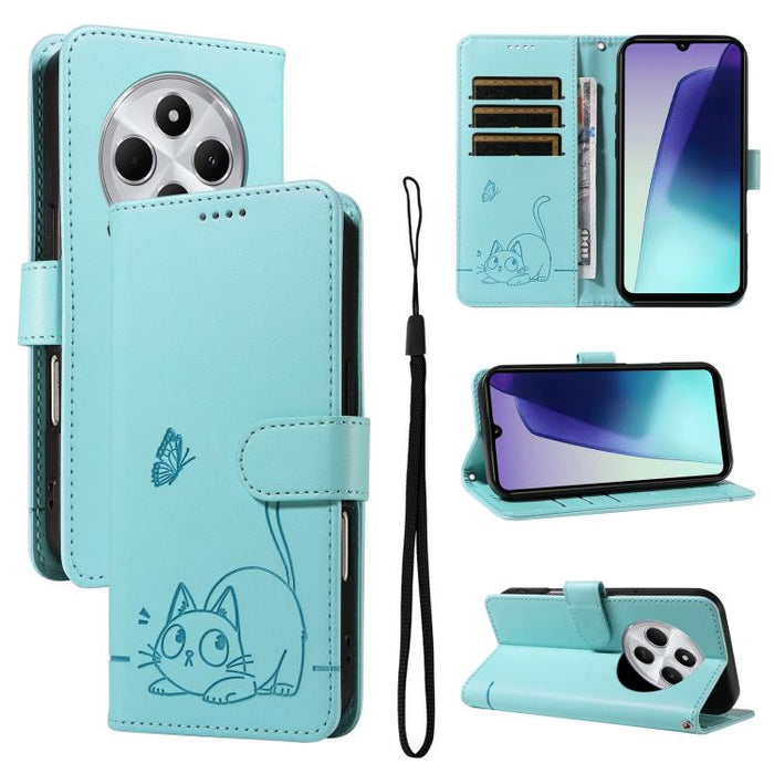 Adorable funda de cuero para teléfono con estampado de gato en relieve., For Redmi K90 Pro Max/Poco F8 Ultra, For Redmi K90/Poco F8 Pro, For Redmi 15C 5G/4G EU 173mm/Poco C85 5G, For Redmi 15 5G Global / 15 4G SEA 169.5mm, For Redmi 15 5G / 4G EU 171mm...
