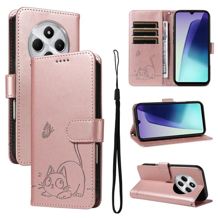 Adorable funda de cuero para teléfono con estampado de gato en relieve., For Redmi K90 Pro Max/Poco F8 Ultra, For Redmi K90/Poco F8 Pro, For Redmi 15C 5G/4G EU 173mm/Poco C85 5G, For Redmi 15 5G Global / 15 4G SEA 169.5mm, For Redmi 15 5G / 4G EU 171mm...