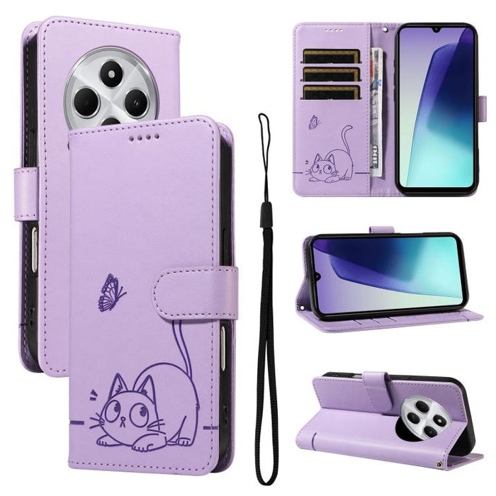 Adorable funda de cuero para teléfono con estampado de gato en relieve., For Redmi K90 Pro Max/Poco F8 Ultra, For Redmi K90/Poco F8 Pro, For Redmi 15C 5G/4G EU 173mm/Poco C85 5G, For Redmi 15 5G Global / 15 4G SEA 169.5mm, For Redmi 15 5G / 4G EU 171mm...