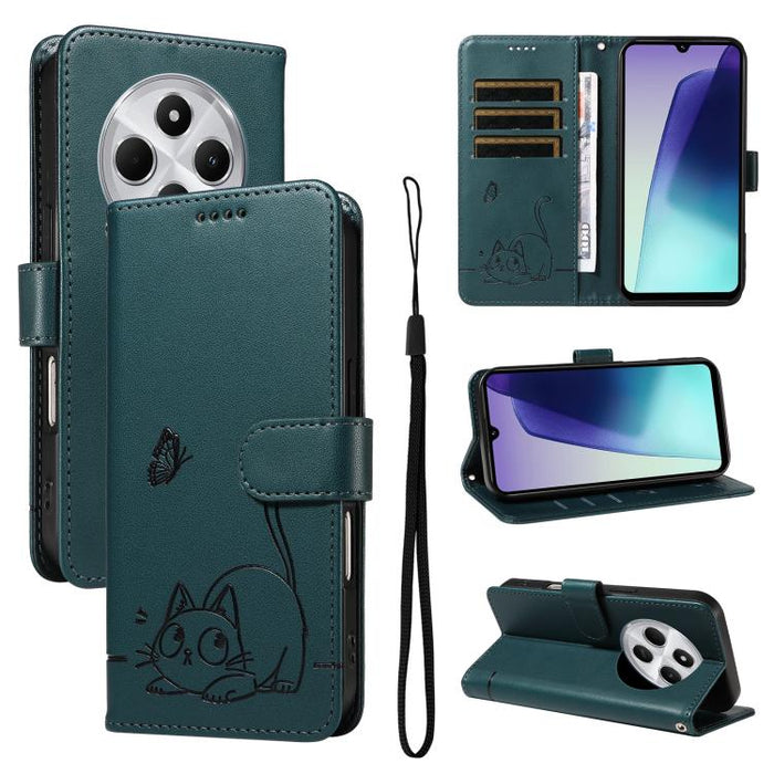 Adorable funda de cuero para teléfono con estampado de gato en relieve., For Redmi K90 Pro Max/Poco F8 Ultra, For Redmi K90/Poco F8 Pro, For Redmi 15C 5G/4G EU 173mm/Poco C85 5G, For Redmi 15 5G Global / 15 4G SEA 169.5mm, For Redmi 15 5G / 4G EU 171mm...