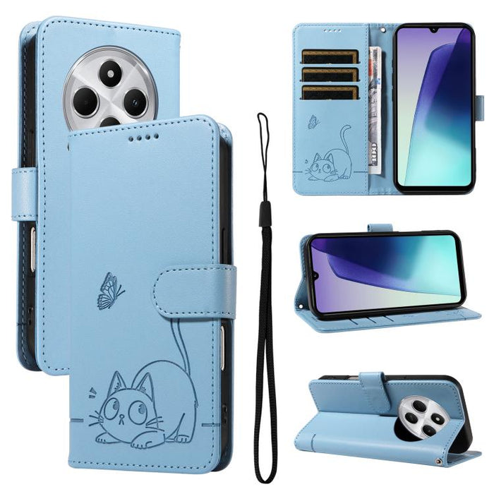 Adorable funda de cuero para teléfono con estampado de gato en relieve., For Redmi K90 Pro Max/Poco F8 Ultra, For Redmi K90/Poco F8 Pro, For Redmi 15C 5G/4G EU 173mm/Poco C85 5G, For Redmi 15 5G Global / 15 4G SEA 169.5mm, For Redmi 15 5G / 4G EU 171mm...