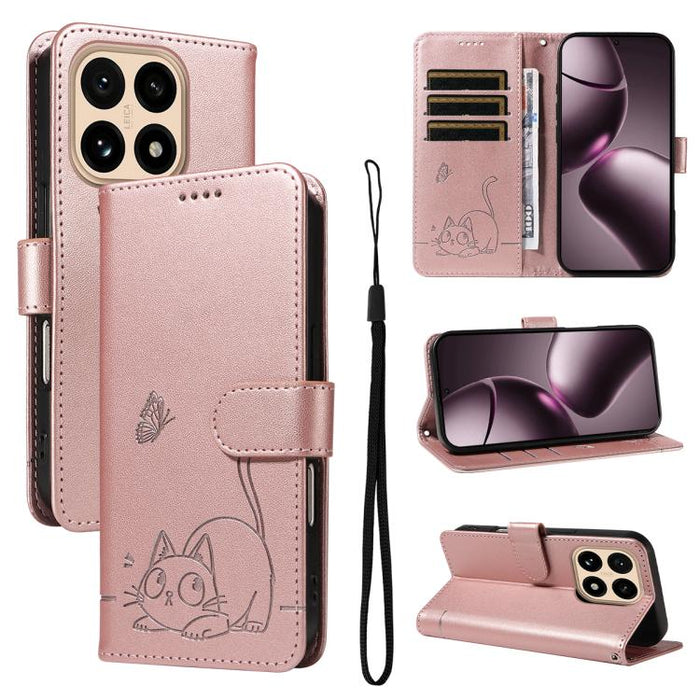 Adorable funda de cuero para teléfono con estampado de gato en relieve., For Xiaomi 17 Max 5G, For Xiaomi 17T Pro 5G Global, For Xiaomi 17T 5G Global, For Xiaomi 17 Pro Max, For Xiaomi 17, For Xiaomi Poco M7 4G 169mm, For Xiaomi Poco M7 4G 171mm       ...