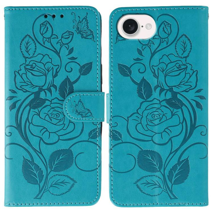 Funda de teléfono de piel con relieve de mariposa rosa, For iPhone 17e / 16e, For iPhone 17 Pro Max, For iPhone 17 Pro, For iPhone 17, For iPhone Air