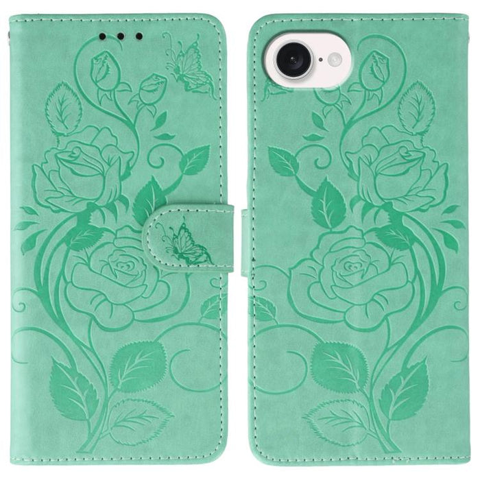 Funda de teléfono de piel con relieve de mariposa rosa, For iPhone 17e / 16e, For iPhone 17 Pro Max, For iPhone 17 Pro, For iPhone 17, For iPhone Air