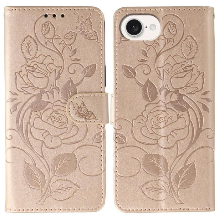 Funda de teléfono de piel con relieve de mariposa rosa, For iPhone 17e / 16e, For iPhone 17 Pro Max, For iPhone 17 Pro, For iPhone 17, For iPhone Air
