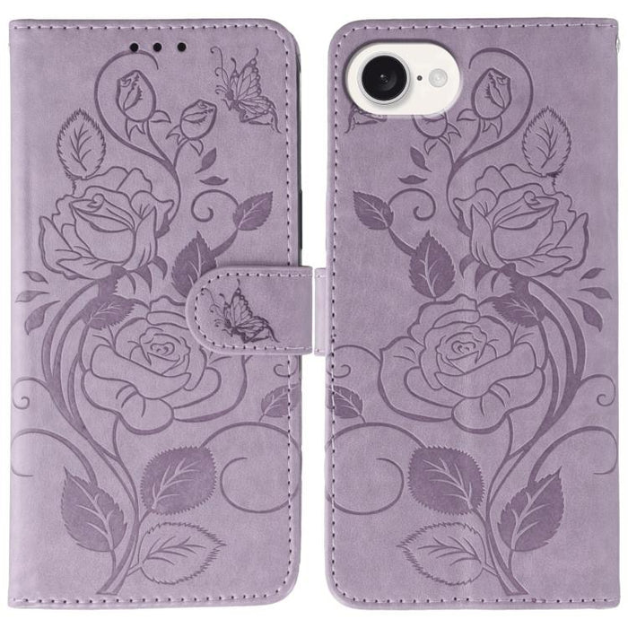 Funda de teléfono de piel con relieve de mariposa rosa, For iPhone 17e / 16e, For iPhone 17 Pro Max, For iPhone 17 Pro, For iPhone 17, For iPhone Air