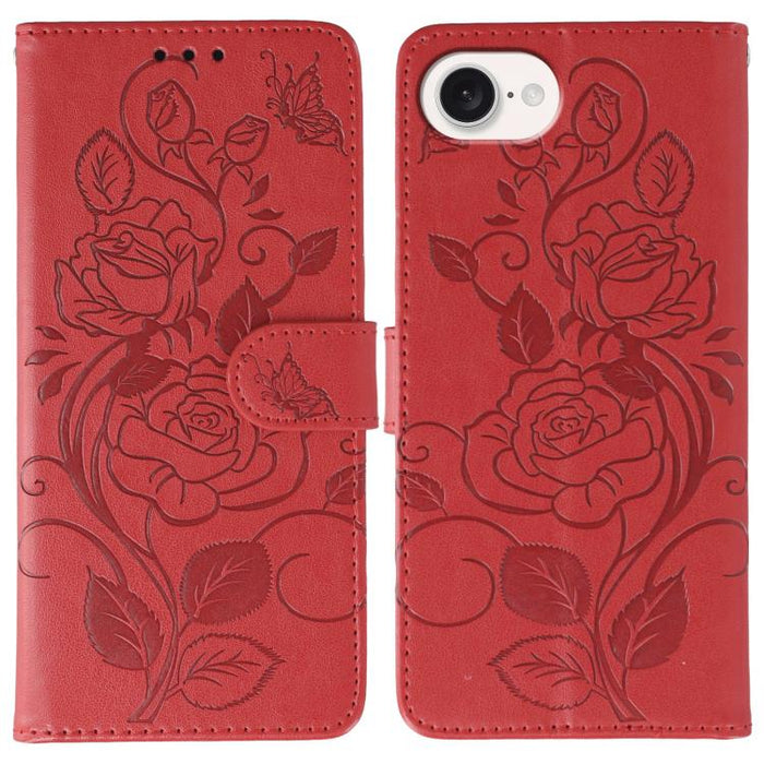 Funda de teléfono de piel con relieve de mariposa rosa, For iPhone 17e / 16e, For iPhone 17 Pro Max, For iPhone 17 Pro, For iPhone 17, For iPhone Air