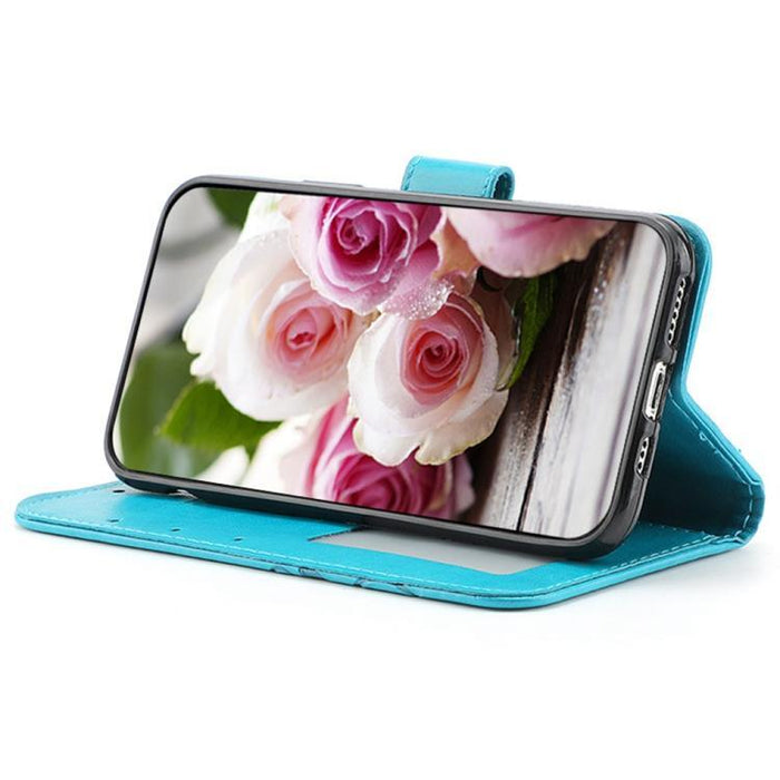Funda de teléfono de piel con relieve de mariposa rosa, For iPhone 17e / 16e, For iPhone 17 Pro Max, For iPhone 17 Pro, For iPhone 17, For iPhone Air