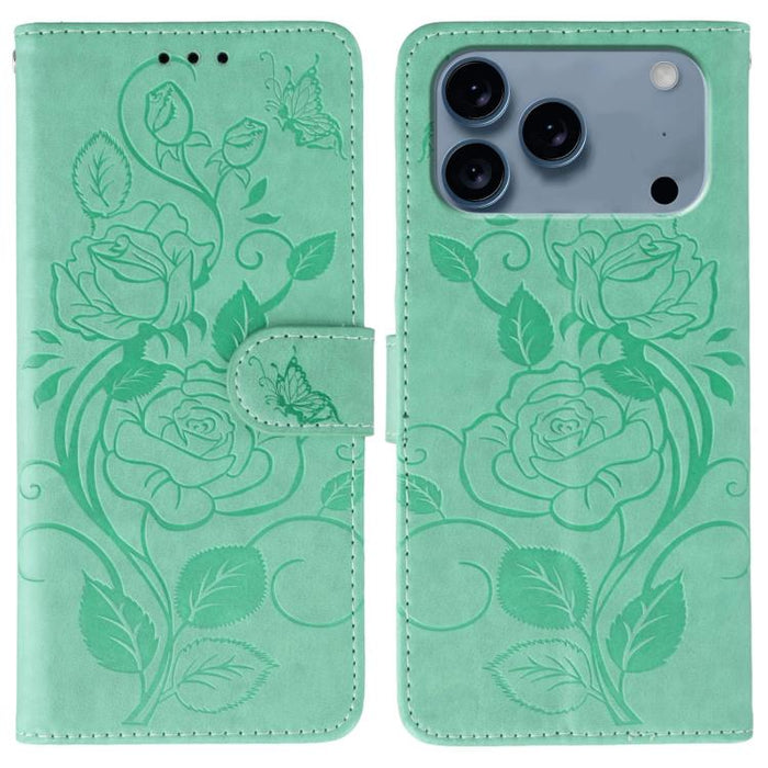 Funda de teléfono de piel con relieve de mariposa rosa, For iPhone 17e / 16e, For iPhone 17 Pro Max, For iPhone 17 Pro, For iPhone 17, For iPhone Air