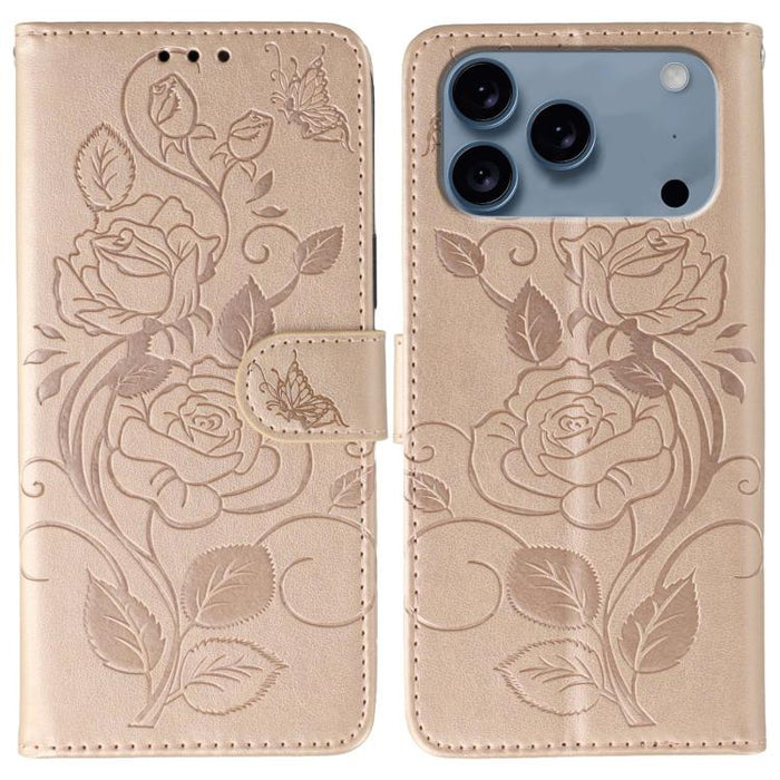 Funda de teléfono de piel con relieve de mariposa rosa, For iPhone 17e / 16e, For iPhone 17 Pro Max, For iPhone 17 Pro, For iPhone 17, For iPhone Air