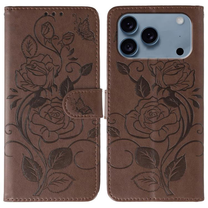 Funda de teléfono de piel con relieve de mariposa rosa, For iPhone 17e / 16e, For iPhone 17 Pro Max, For iPhone 17 Pro, For iPhone 17, For iPhone Air