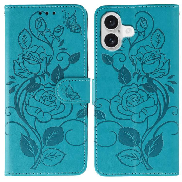 Funda de teléfono de piel con relieve de mariposa rosa, For iPhone 17e / 16e, For iPhone 17 Pro Max, For iPhone 17 Pro, For iPhone 17, For iPhone Air