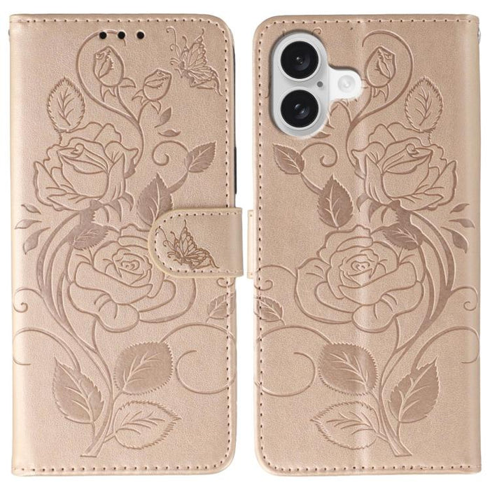 Funda de teléfono de piel con relieve de mariposa rosa, For iPhone 17e / 16e, For iPhone 17 Pro Max, For iPhone 17 Pro, For iPhone 17, For iPhone Air