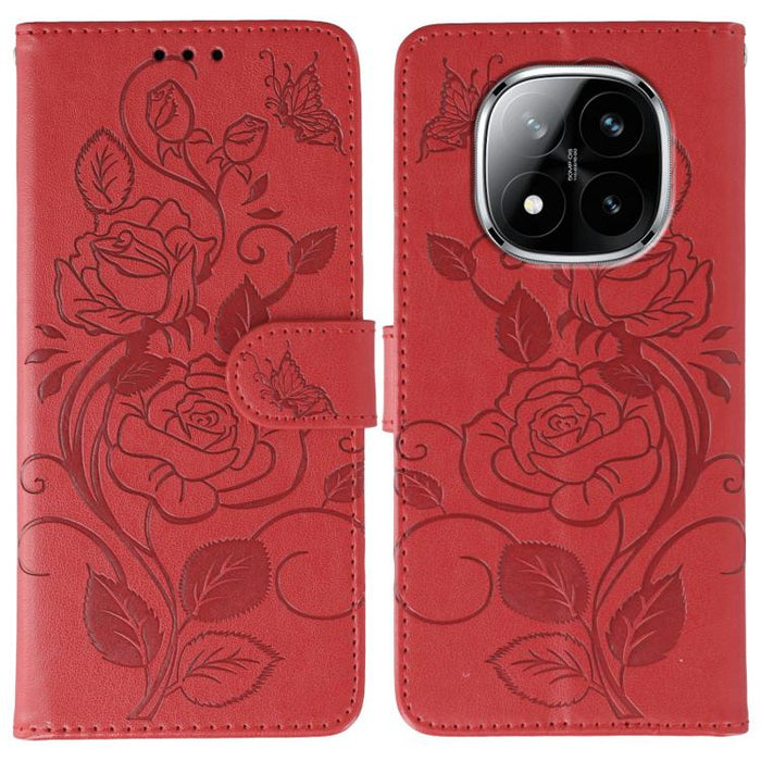 Funda de teléfono de piel con relieve de mariposa rosa, For Redmi A5 4G 171.7mm, For Redmi Note 14S 4G Global, For Redmi Note 14 Pro 4G Global, For Redmi Note 14 4G 163.25mm Global, For Redmi Note 14 Pro+ 5G