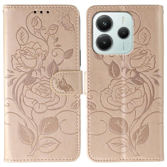 Funda de teléfono de piel con relieve de mariposa rosa, For Redmi A5 4G 171.7mm, For Redmi Note 14S 4G Global, For Redmi Note 14 Pro 4G Global, For Redmi Note 14 4G 163.25mm Global, For Redmi Note 14 Pro+ 5G