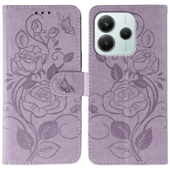 Funda de teléfono de piel con relieve de mariposa rosa, For Redmi A5 4G 171.7mm, For Redmi Note 14S 4G Global, For Redmi Note 14 Pro 4G Global, For Redmi Note 14 4G 163.25mm Global, For Redmi Note 14 Pro+ 5G