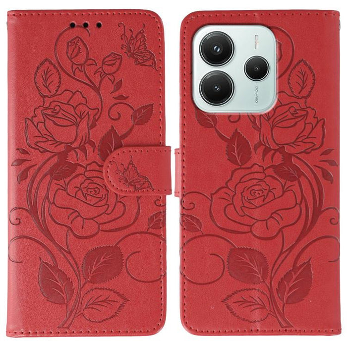 Funda de teléfono de piel con relieve de mariposa rosa, For Redmi A5 4G 171.7mm, For Redmi Note 14S 4G Global, For Redmi Note 14 Pro 4G Global, For Redmi Note 14 4G 163.25mm Global, For Redmi Note 14 Pro+ 5G