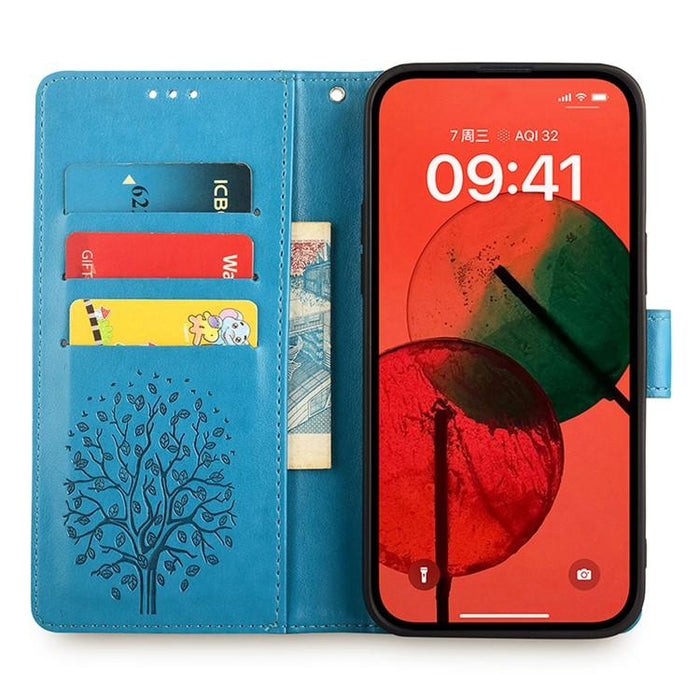Funda de teléfono de cuero con relieve de árbol y ciervo, For Xiaomi 17 Ultra, For Xiaomi 17 Pro Max, For Xiaomi 17 Pro, For Xiaomi 17, For Xiaomi 15 Ultra