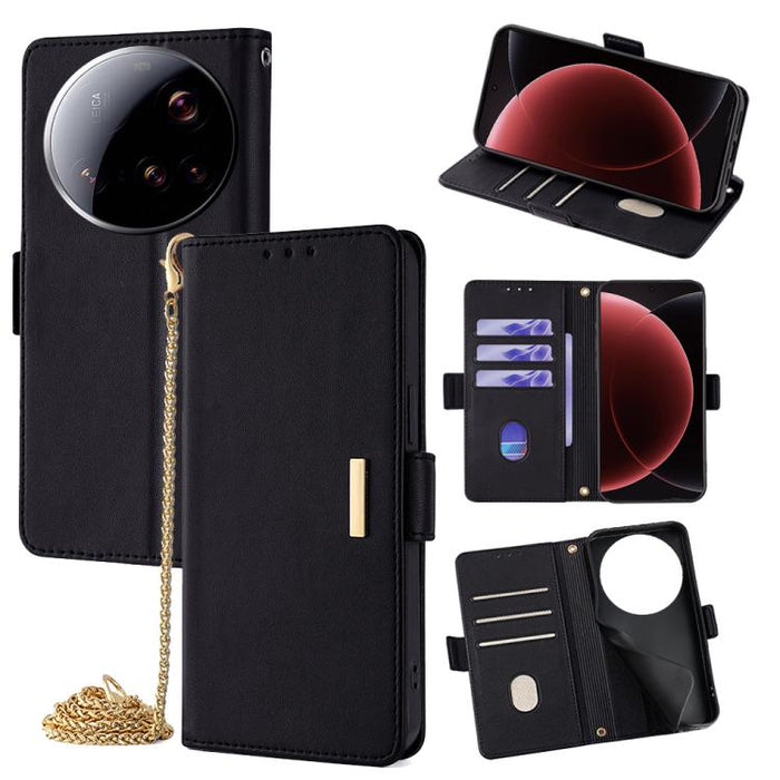 Funda de cuero para teléfono con cadena cruzada, For Xiaomi 17 Pro Max, For Xiaomi 17, For Xiaomi Civi 5 Pro 5G, For Xiaomi 15 Ultra