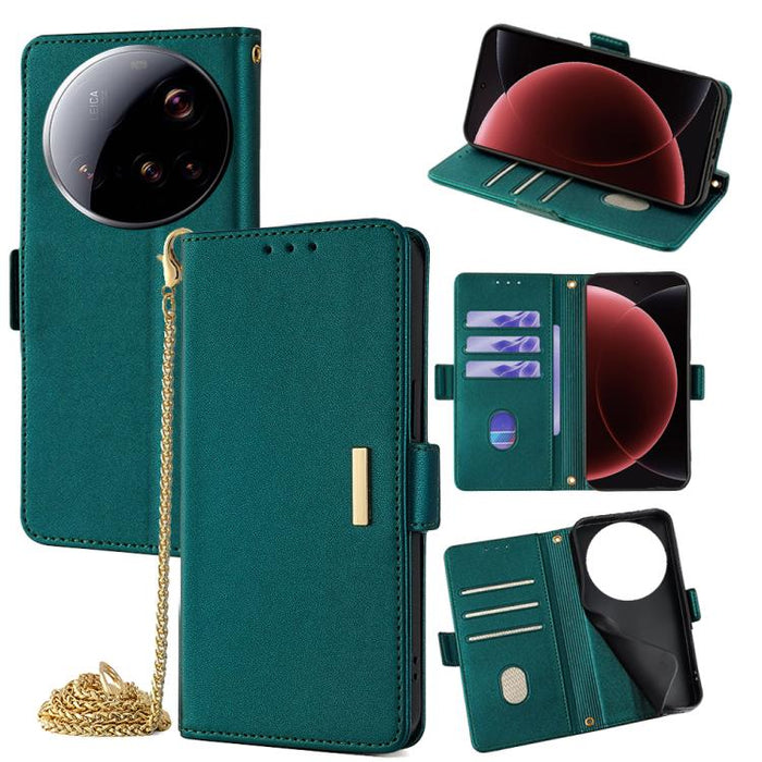 Funda de cuero para teléfono con cadena cruzada, For Xiaomi 17 Pro Max, For Xiaomi 17, For Xiaomi Civi 5 Pro 5G, For Xiaomi 15 Ultra