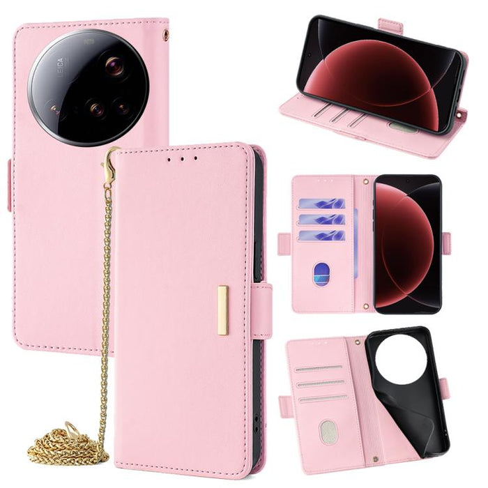 Funda de cuero para teléfono con cadena cruzada, For Xiaomi 17 Pro Max, For Xiaomi 17, For Xiaomi Civi 5 Pro 5G, For Xiaomi 15 Ultra