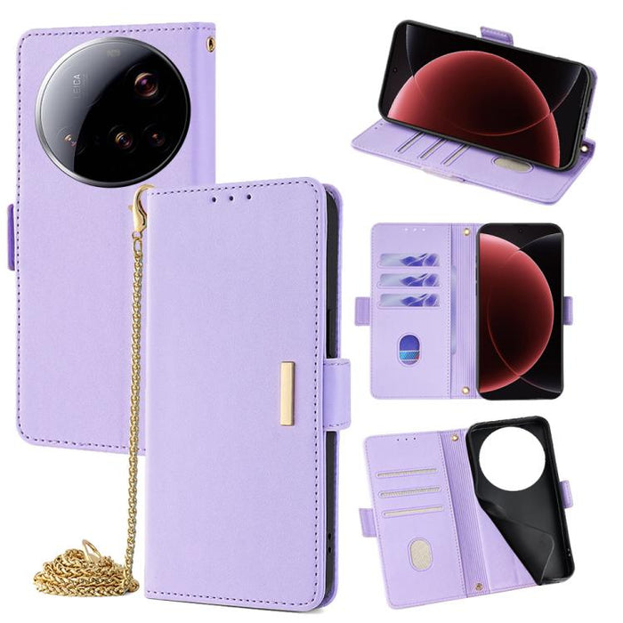 Funda de cuero para teléfono con cadena cruzada, For Xiaomi 17 Pro Max, For Xiaomi 17, For Xiaomi Civi 5 Pro 5G, For Xiaomi 15 Ultra
