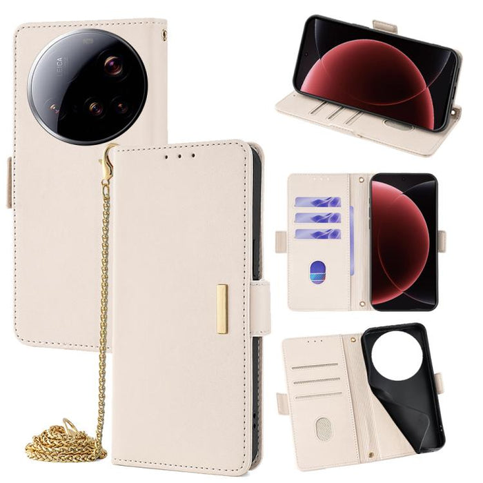 Funda de cuero para teléfono con cadena cruzada, For Xiaomi 17 Pro Max, For Xiaomi 17, For Xiaomi Civi 5 Pro 5G, For Xiaomi 15 Ultra
