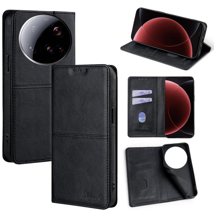Funda magnética para teléfono de cuero con textura de vaca, For Xiaomi 17 Pro Max, For Xiaomi 17 Pro, For Xiaomi 17, For Xiaomi Civi 5 Pro 5G, For Xiaomi 15 Ultra