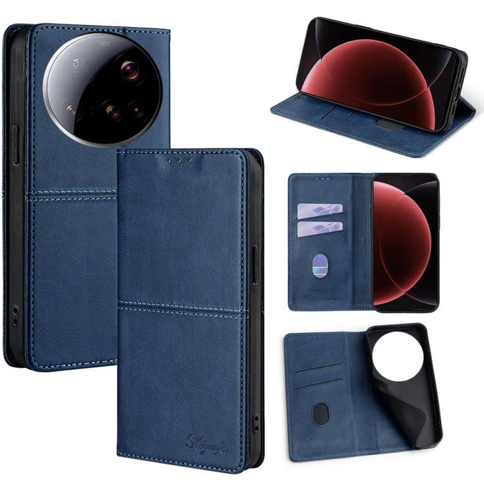 Funda magnética para teléfono de cuero con textura de vaca, For Xiaomi 17 Pro Max, For Xiaomi 17 Pro, For Xiaomi 17, For Xiaomi Civi 5 Pro 5G, For Xiaomi 15 Ultra