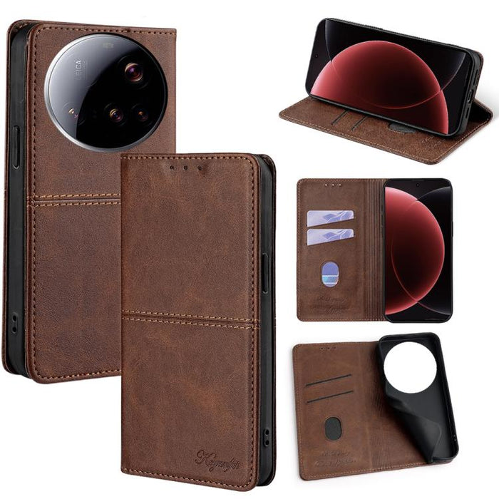 Funda magnética para teléfono de cuero con textura de vaca, For Xiaomi 17 Pro Max, For Xiaomi 17 Pro, For Xiaomi 17, For Xiaomi Civi 5 Pro 5G, For Xiaomi 15 Ultra