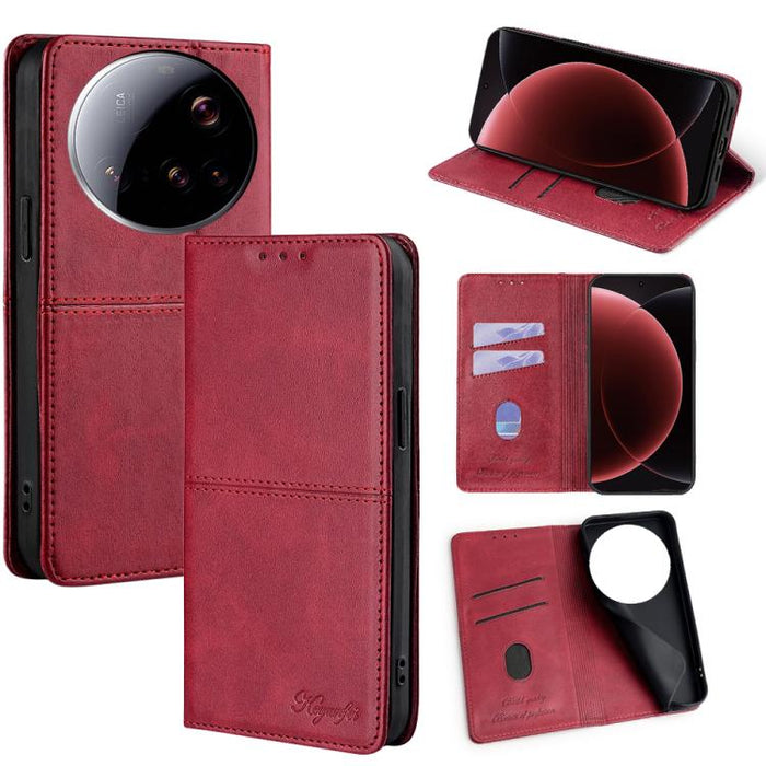 Funda magnética para teléfono de cuero con textura de vaca, For Xiaomi 17 Pro Max, For Xiaomi 17 Pro, For Xiaomi 17, For Xiaomi Civi 5 Pro 5G, For Xiaomi 15 Ultra