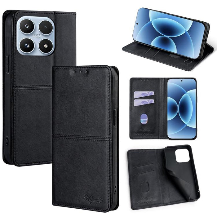 Funda magnética para teléfono de cuero con textura de vaca, For Xiaomi 17 Pro Max, For Xiaomi 17 Pro, For Xiaomi 17, For Xiaomi Civi 5 Pro 5G, For Xiaomi 15 Ultra