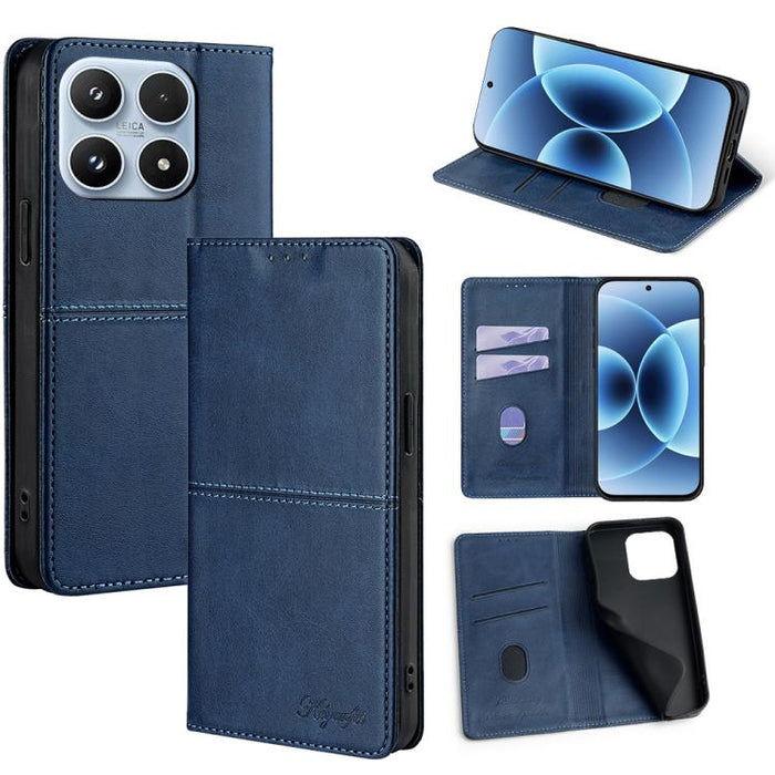 Funda magnética para teléfono de cuero con textura de vaca, For Xiaomi 17 Pro Max, For Xiaomi 17 Pro, For Xiaomi 17, For Xiaomi Civi 5 Pro 5G, For Xiaomi 15 Ultra
