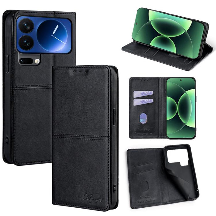 Funda magnética para teléfono de cuero con textura de vaca, For Xiaomi 17 Pro Max, For Xiaomi 17 Pro, For Xiaomi 17, For Xiaomi Civi 5 Pro 5G, For Xiaomi 15 Ultra
