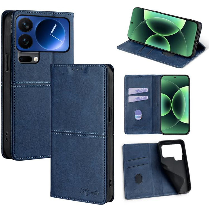 Funda magnética para teléfono de cuero con textura de vaca, For Xiaomi 17 Pro Max, For Xiaomi 17 Pro, For Xiaomi 17, For Xiaomi Civi 5 Pro 5G, For Xiaomi 15 Ultra