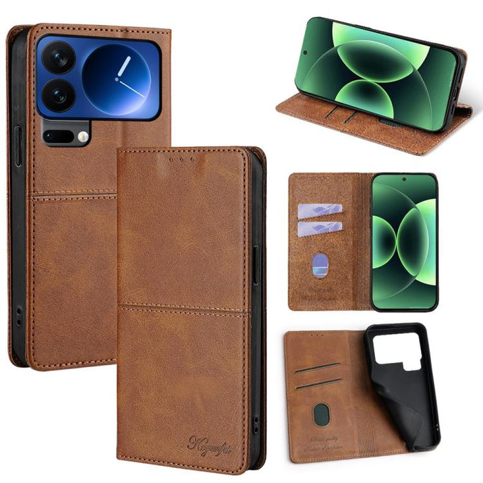 Funda magnética para teléfono de cuero con textura de vaca, For Xiaomi 17 Pro Max, For Xiaomi 17 Pro, For Xiaomi 17, For Xiaomi Civi 5 Pro 5G, For Xiaomi 15 Ultra