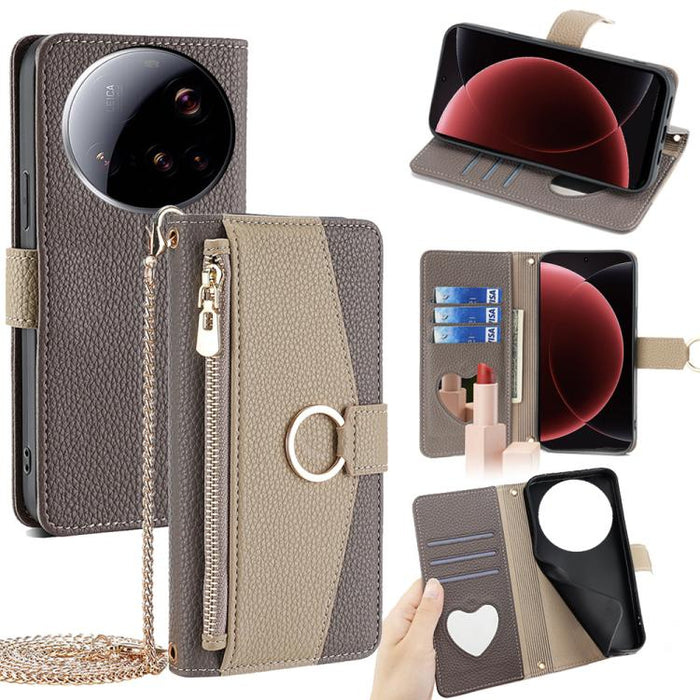 Funda para teléfono de piel con textura de lichi cruzada, For Xiaomi 17 Pro Max, For Xiaomi 17 Pro, For Xiaomi 17, For Xiaomi Civi 5 Pro 5G, For Xiaomi 15 Ultra