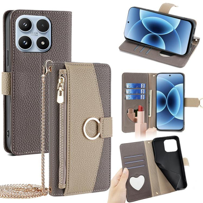 Funda para teléfono de piel con textura de lichi cruzada, For Xiaomi 17 Pro Max, For Xiaomi 17 Pro, For Xiaomi 17, For Xiaomi Civi 5 Pro 5G, For Xiaomi 15 Ultra