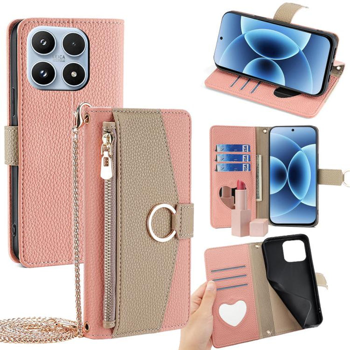 Funda para teléfono de piel con textura de lichi cruzada, For Xiaomi 17 Pro Max, For Xiaomi 17 Pro, For Xiaomi 17, For Xiaomi Civi 5 Pro 5G, For Xiaomi 15 Ultra