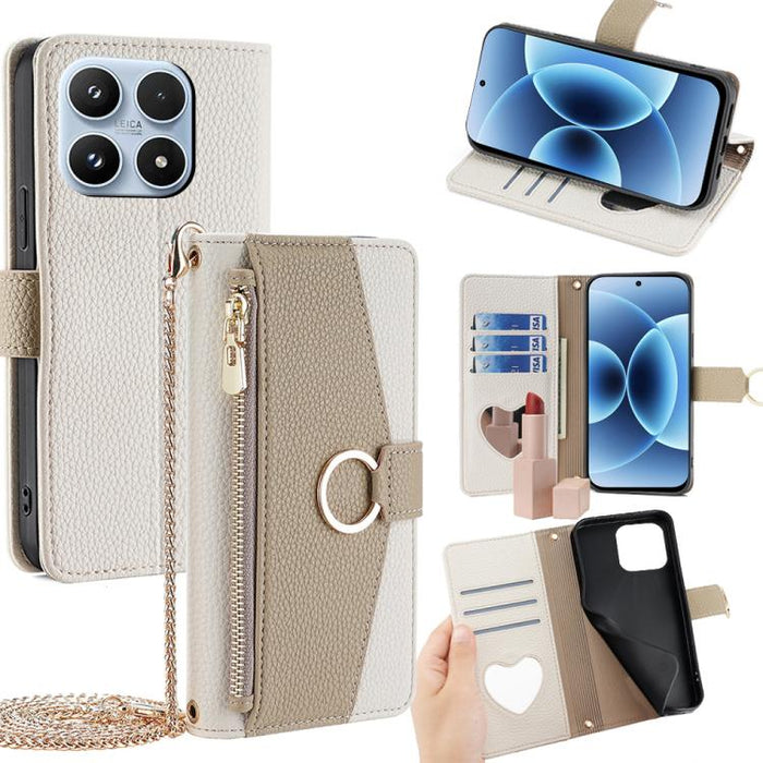 Funda para teléfono de piel con textura de lichi cruzada, For Xiaomi 17 Pro Max, For Xiaomi 17 Pro, For Xiaomi 17, For Xiaomi Civi 5 Pro 5G, For Xiaomi 15 Ultra