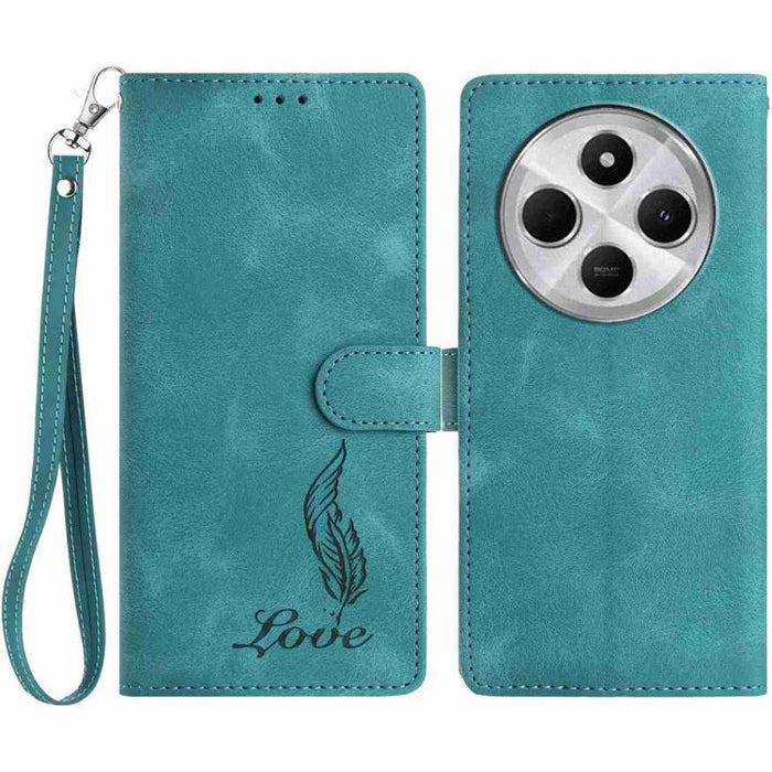 Funda para teléfono de piel sintética con relieve de plumas y tacto suave, For Redmi K90, For Redmi K90 Pro Max, For Redmi 15C 5G / 4G EU 173mm, For Redmi 15 5G / 4G EU 171mm, For Redmi 15C 5G / 4G Global 171mm, For Redmi A5 4G 173.3mm                 ...