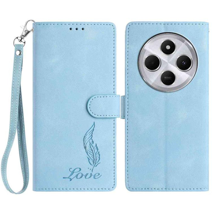 Funda para teléfono de piel sintética con relieve de plumas y tacto suave, For Redmi K90, For Redmi K90 Pro Max, For Redmi 15C 5G / 4G EU 173mm, For Redmi 15 5G / 4G EU 171mm, For Redmi 15C 5G / 4G Global 171mm, For Redmi A5 4G 173.3mm                 ...