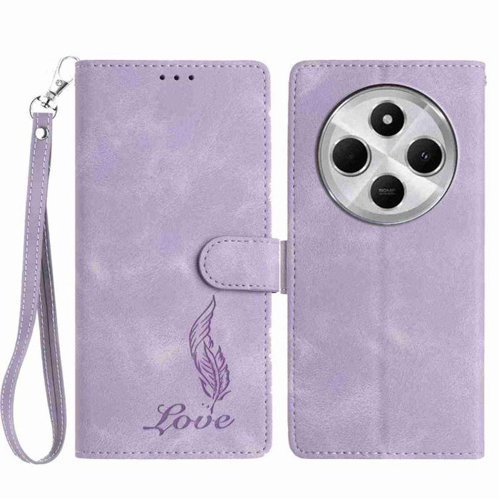 Funda para teléfono de piel sintética con relieve de plumas y tacto suave, For Redmi K90, For Redmi K90 Pro Max, For Redmi 15C 5G / 4G EU 173mm, For Redmi 15 5G / 4G EU 171mm, For Redmi 15C 5G / 4G Global 171mm, For Redmi A5 4G 173.3mm                 ...