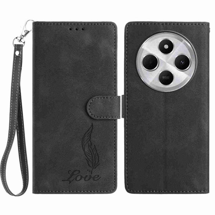 Funda para teléfono de piel sintética con relieve de plumas y tacto suave, For Redmi K90, For Redmi K90 Pro Max, For Redmi 15C 5G / 4G EU 173mm, For Redmi 15 5G / 4G EU 171mm, For Redmi 15C 5G / 4G Global 171mm, For Redmi A5 4G 173.3mm                 ...