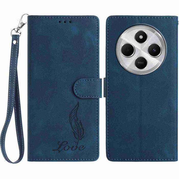 Funda para teléfono de piel sintética con relieve de plumas y tacto suave, For Redmi K90, For Redmi K90 Pro Max, For Redmi 15C 5G / 4G EU 173mm, For Redmi 15 5G / 4G EU 171mm, For Redmi 15C 5G / 4G Global 171mm, For Redmi A5 4G 173.3mm                 ...
