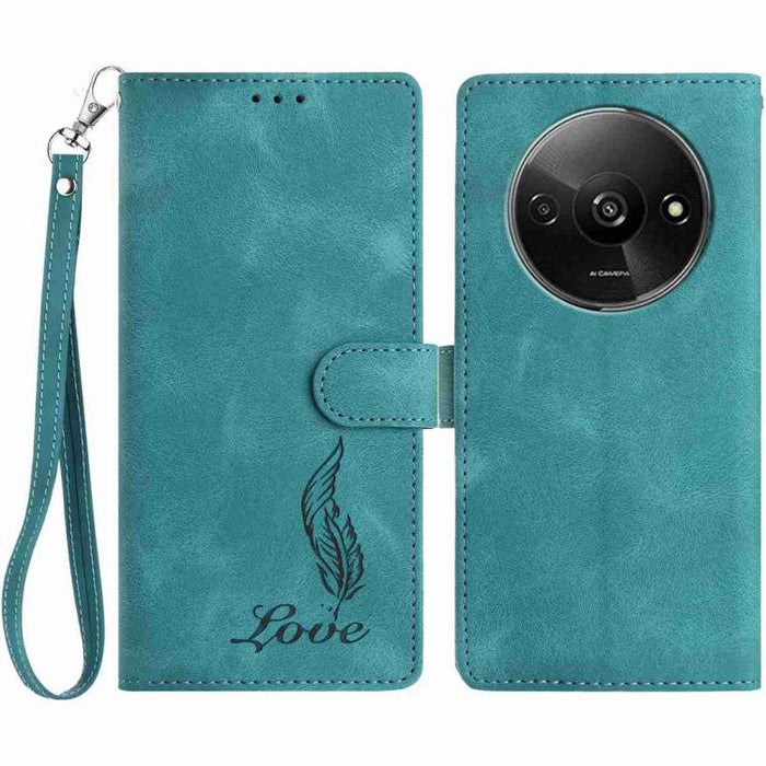 Funda para teléfono de piel sintética con relieve de plumas y tacto suave, For Redmi K90, For Redmi K90 Pro Max, For Redmi 15C 5G / 4G EU 173mm, For Redmi 15 5G / 4G EU 171mm, For Redmi 15C 5G / 4G Global 171mm, For Redmi A5 4G 173.3mm                 ...