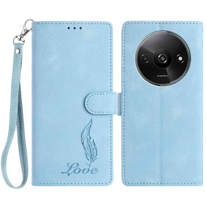 Funda para teléfono de piel sintética con relieve de plumas y tacto suave, For Redmi K90, For Redmi K90 Pro Max, For Redmi 15C 5G / 4G EU 173mm, For Redmi 15 5G / 4G EU 171mm, For Redmi 15C 5G / 4G Global 171mm, For Redmi A5 4G 173.3mm                 ...