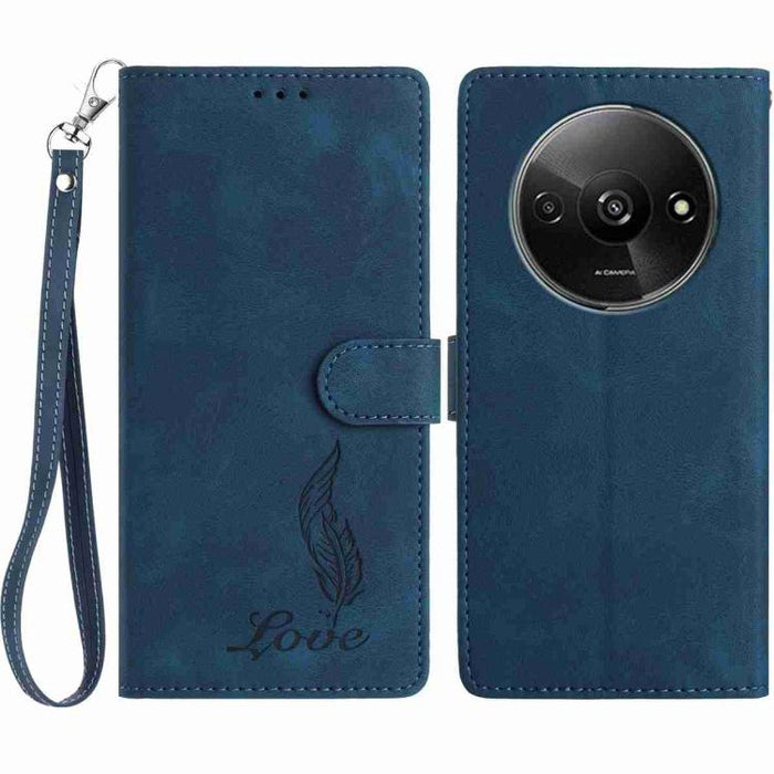 Funda para teléfono de piel sintética con relieve de plumas y tacto suave, For Redmi K90, For Redmi K90 Pro Max, For Redmi 15C 5G / 4G EU 173mm, For Redmi 15 5G / 4G EU 171mm, For Redmi 15C 5G / 4G Global 171mm, For Redmi A5 4G 173.3mm                 ...