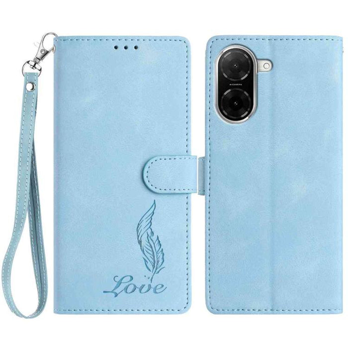 Funda para teléfono de piel sintética con relieve de plumas y tacto suave, For Redmi K90, For Redmi K90 Pro Max, For Redmi 15C 5G / 4G EU 173mm, For Redmi 15 5G / 4G EU 171mm, For Redmi 15C 5G / 4G Global 171mm, For Redmi A5 4G 173.3mm                 ...
